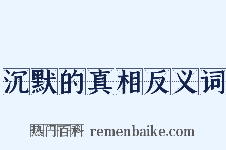 沉默的真相反义词是什么意思的图片